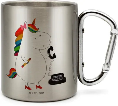 Produktbild von Mr. & Mrs. Panda Thermobecher Einhorn Sekretärin - Transparent - Geschenk, Büro, Edelstahl-Thermobecher, Steuerkanzlei, Isolierbecher, Einhörner, Edelstahlbecher, Unicorn
