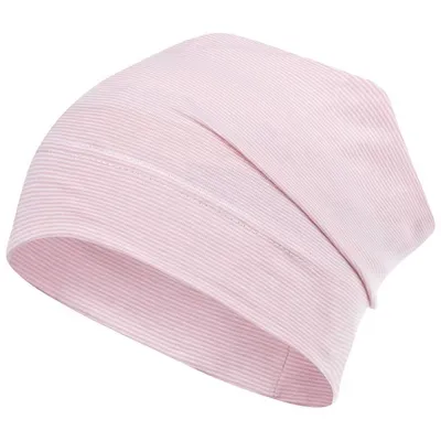 Produktbild von Mütze gestreift Übergangsmütze Beanie Junge Mädchen Stoffmütze, Gr. 46-48, Rosa