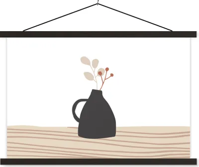 Produktbild von MuchoWow® Textilposter Sommer - Blume - Schwarz 150x100 cm mit schwarzem Rahmen - Schlafzimmer