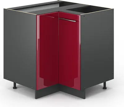 Produktbild von Vicco Eckunterschrank Fame-Line, 80.5 cm ohne Arbeitsplatte, Bordeaux Hochglanz/Anthrazit
