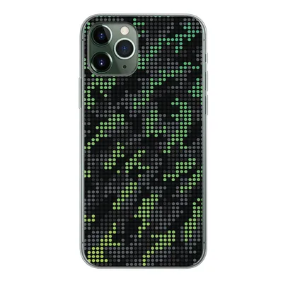 Produktbild von MuchoWow® Handyhülle Schutzhülle Hülle für iPhone 11 Pro Camouflage-Muster aus grünen und grauen Punkten Silikon Softcase Handy Hülle - Handy