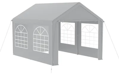 Productafbeelding van Paviljoen partytent, 3x4 meter, met 4 zijwanden, waterdicht, zonwering, grijs