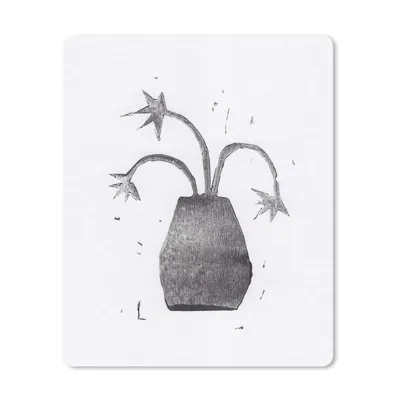 Produktbild von MuchoWow® Mauspad Mousepad Pflanze - Vase - Schwarz - Weiß - Blume 19x23 cm - Mousepads - Maus Mat - Pad - Mausunterlage - Mauspads - Spielen