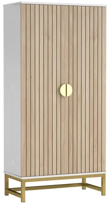 Produktbild von Kš¹chenschrank mit 12 Einlegeb?den und Tš¹ren, verstellbare Einlegeb?den, 58 x 29 x 119,5 cm, wei?