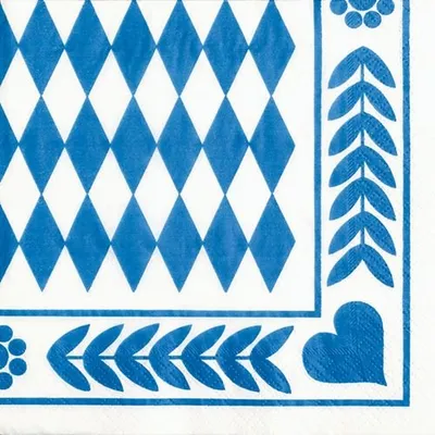 Produktbild von 300 Papstar Servietten, 3-lagig 1/4-Falz 33 cm x 33 cm Bayrisch Blau 12901