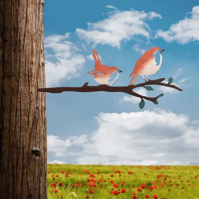 Produktbild von Evila Originals, Bird on the branch 23, Dekoratives Objekt, Mehrfarbig, 100 % METALL, 22 x 55 cm