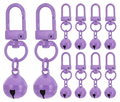 Produktbild von Set mit 10 kleinen Glöckchen für Hundehalsbänder und Katzenhalsbänder – Lila
