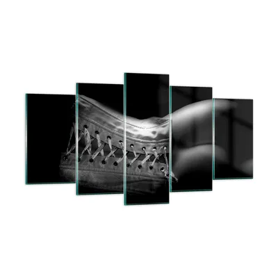 Produktbild von Bilder auf glas - Weiblicher Körper Leder Korsett Frau - 160x85cm - Glasbilder - Wandbilder - Kunstdruck - Wanddekoration aus Glas - Glas Bilder - Wandbild auf Glas - GEA160x85-0272