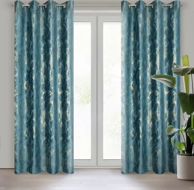 Produktbild von Vorhang MELODY dunkeltürkis 140x250 cm  Ösen Ösenvorhang