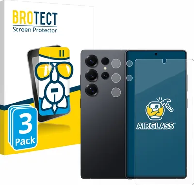 Produktbild von 3x BROTECT Schutzglas für Samsung Galaxy S25 Ultra Enterprise Edition (Display+Kamera) Schutzfolie Panzer Folie Glas Display Schutz klar