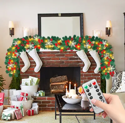 Image de TolleTour Guirlande de Noël Couronne de Noël 5M USB Guirlande de sapin artificiel avec télécommande Guirlande de branches Suspendue