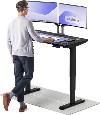 Produktbild von Desktronic HomePro Elektrisch höhenverstellbarer Schreibtisch 120x60cm Schwarz/Schwarz mit Memory-Funktion, Anti-Kollisions Technologie, USB-A und USB-C-Ladeanschlüssen