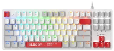 Produktbild von A4TECH BLOODY S310N Energy White BLMS Red Mechanische Tastatur (87 Tasten)