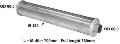 Produktbild von VEGAZ Endschalldämpfer Universal US-562 700mm