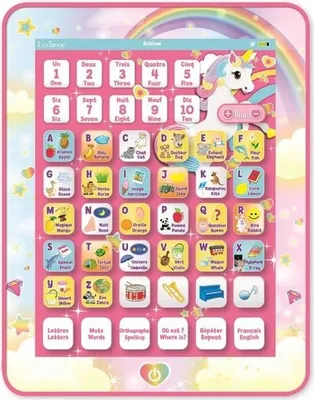Produktbild von Bilinguales Lern-Tablet Einhorn Lexibook, Französisch Englisch, Lern-ABC, Touchscreen, Sprechendes Tablet
