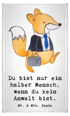 Produktbild von Mr. & Mrs. Panda Handtuch Anwalt Herz - Weiß - Geschenk, Spruch, frottierhandtuch, Gäste-WC, Anwaltskanzlei, gäste wc, Jurastudium, Klein, Staatsexamen