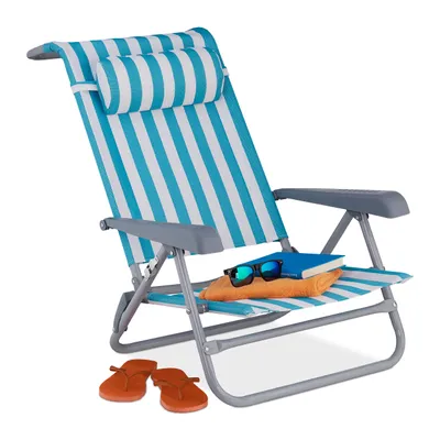 Produktbild von relaxdays Skládací lehátko s polštářkem pod krk