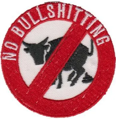 Produktbild von Aufnäher Patches Applikation rund - No Bullschitting - 06149 Gr. ca. 7cm