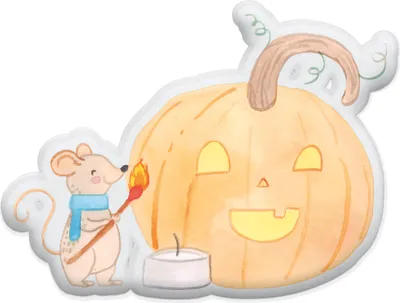 Produktbild von Mr. & Mrs. Panda Dekokissen Kürbis Maus 25 cm - Weiß - Geschenk, Stofftier, Kuschelkissen, Kerzen, Plüschtier Kissen, kuschelfigur, Halloween Deko, Trick Or Treat