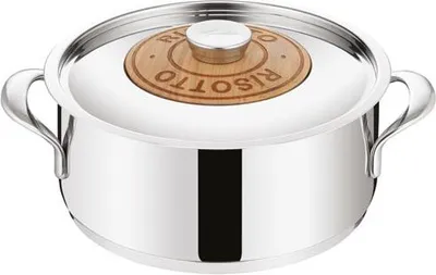 Produktbild von Lagostina Emozione Risottiera 11204032424 Kochtopf inkl. Deckel, Edelstahl, 24 cm Durchmesser, Induktionsherd-geeignet