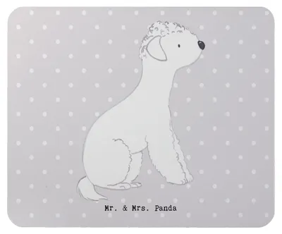 Produktbild von Mr. & Mrs. Panda Mouse Pad Bedlington Terrier Lebensretter - Grau Pastell - Geschenk, mousematte, Mauspad, pc, mausteppich, Mousepad