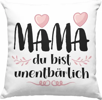 Produktbild von Trendation - Mutter Mama Deko-Kissen mit Füllung 40x40 Geschenk von Tochter zum Geburtstag Weihnachten Deko-Kissen mit Füllung 40x40 Lustig Geschenke Muttertag Muttertagsgeschenk Unentbährlich (Rosa)