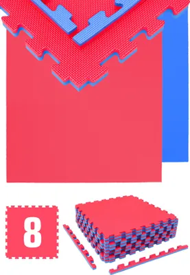Produktbild von 3.2qm Profi Fitnessmatte 2cm - 8er Set 63x63 Bodenschutzmatte für Fitnessgeräte