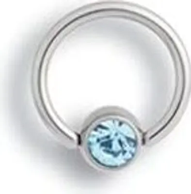Immagine prodotto di Karisma Titanium G23 Lip Band Piercing Pietra appiattita Flat Back 8mm- Aqua