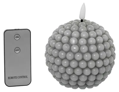 4er-Set LED-Kerzen mit Fernbedienung, grau, 10x10x9 cm