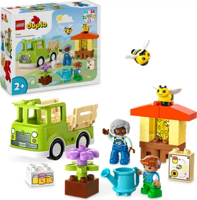 Produktbild von LEGO DUPLO Town Imkerei und Bienenstöcke, Lernspielzeug für Kleinkinder mit 2 Figuren und einem fahrbaren LKW, Set zum Bauen und Umbauen, Spielzeug für Kleinkinder ab 2 Jahren 10419