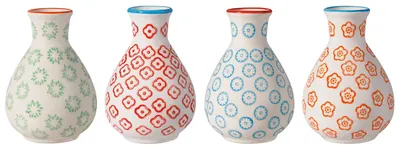 Image de Ensemble de 4 vases rétro de différentes couleurs