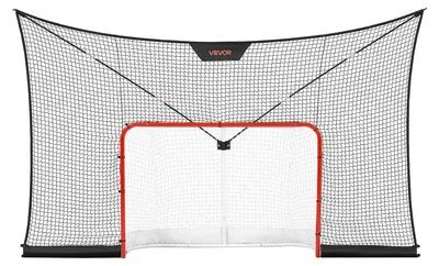 Obrázok produktu pre Sada hokejových bránok a sieťky VEVOR, 366 x 213 cm, s rozšíreným krytím, ľahká a prenosná kompletná sada, odolná hokejová sieťka, tréningová sada pre hokej na ulici pre mládež a dospelých