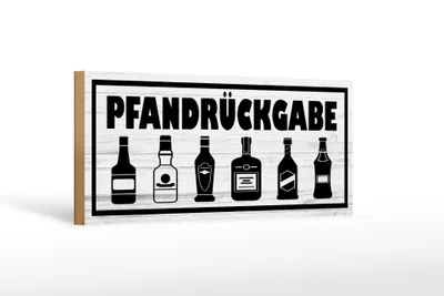 Produktbild von Holzschild Hinweis 27x10cm Pfandrückgabe