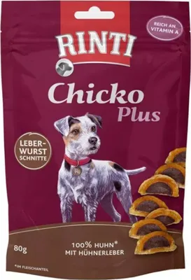 Produktbild von Rinti 80gx12 Chicko Plus Huhn Leberwurstschnitte