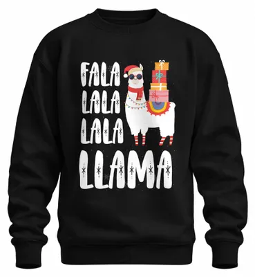 Produktbild von Fa La La La Llama Weihnachten Alpaka Cool Geschenk Christmas Sweatshirt Pullover, Schwarz, 3XL
