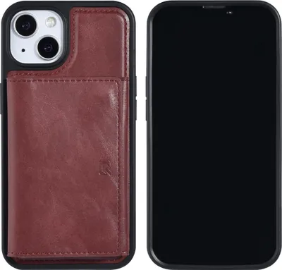 Produktbild von UNIQ Accessory iPhone 13 & 14 Hardcase Backcover - Whiteh removable card holder - Red