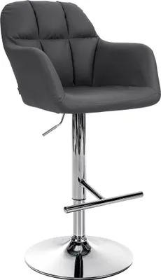 Produktbild von CLP Barhocker Natoma Kunstleder I 360° Drehbar, Metallgestell Höhenverstellbar schwarz Material Gestell Metall in Chromoptik