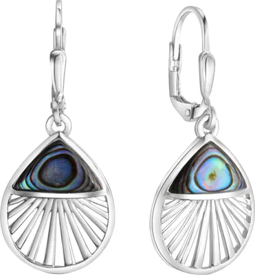 Produktbild von V Ohrhänger 925/- Sterling Silber 3,5cm weiß Abalone bunt 279230029