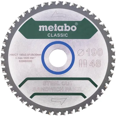 Produktbild von Metabo Sägeblatt "steel cut/sandwich panel - classic, Blatt 190 x 30 / 628682000
