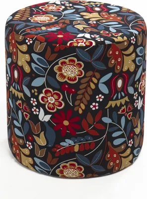 Immagine prodotto di Hanah Home, Dalbudak - cilindro, pouf, rosso, poliestere, 40 x 40 x 40 x cm