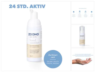 Obrázek produktu pro Zoono Germfree24 dezinfekce rukou 50 ml ochrana až 24 hodin proti 99,99 % všech zárodků ( certifikováno dle PAS 2424 / EN13697 / EN1276 / EN1650 )