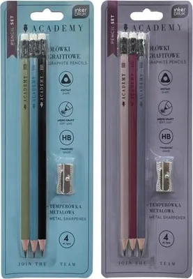 Obrázok produktu pre Sada 3 ks grafitových ceruziek Interdruk + ostriačka Academy