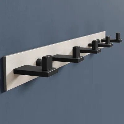 Produktbild von doporro Garderobenhaken Edelstahl, Kleiderhaken Wand mit 5 Haken, selbstklebend & ohne Bohren Matt schwarz/Nickel gebürstet für Jacken, Handtücher Stalo-07