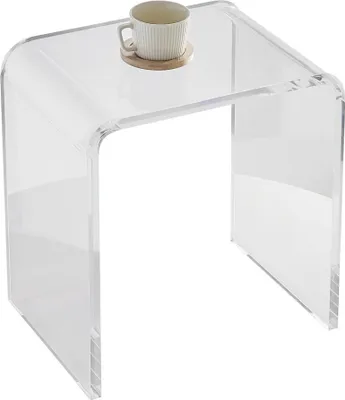 Produktbild von Acryl-Beistelltisch 415 x 305 x 460 mm - U-formiger Transparenter Acryl Beistelltisch - Ideal für Getränke, Essen, Snacks - Wohnzimmer, Schlafzimmer, Arbeitszimmer - SM®