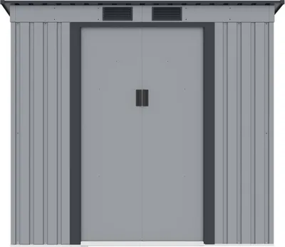Obrázek produktu pro Kovový zahradní domek na nářadí PRESCOT A - 201x121x176 cm, / 2,43 m² - světle šedý