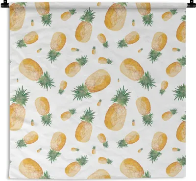 Produktbild von MuchoWow® Wandteppich Wandbehang Ananas - Obst - Design 150x150 cm Tapisserie Dekoration Wandtuch - Wohnaccessoires - Modernes