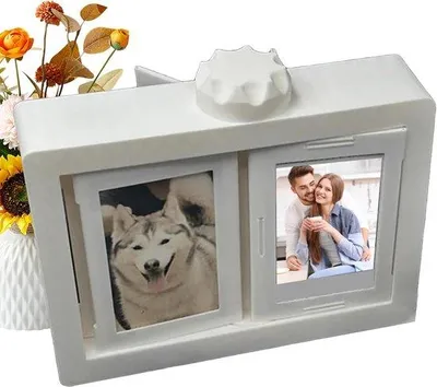 Produktbild von Rotierbares Bilderrahmen | 360-Grad-Rahmen mit Handhebel – Für 12 Bilder/Fotos geeignet – Tischdekoration für Wohnzimmer, Schlafzimmer und Esszimmer – Perfektes Geschenk für Paare oder Vatertag