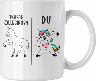 Produktbild von Trendation - Beste Kollegin Tasse Geschenk Spruch Lustig Lieblingskollegin Geburtstag (Weiß)