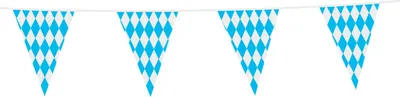 Produktbild von XL Wimpel Girlande aus Folie Bayrisch Blau und Weiß 10 Meter