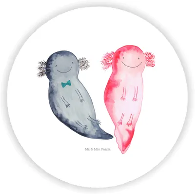 Produktbild von Mr. & Mrs. Panda magnet Axolotl Freundin - Weiß - Geschenk, für pinwand, Liebe, pinnwand, kühlschrank, fotos, Kühlschrankmagnet, Lurch, Paar